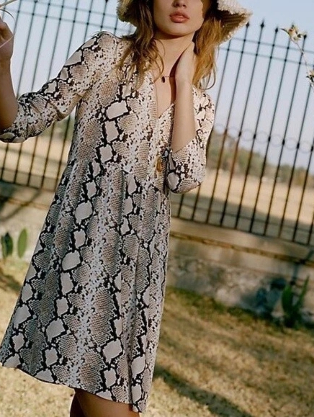Anthropologie Maeve Juno Snake Print Mini Dress Size XS NWT